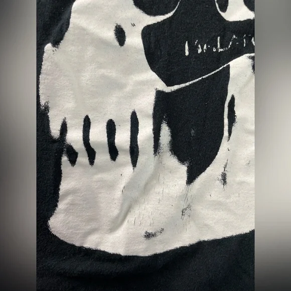 999 Black Skull Crew T Shirt Size Large Short Used - Picture 4 of 12